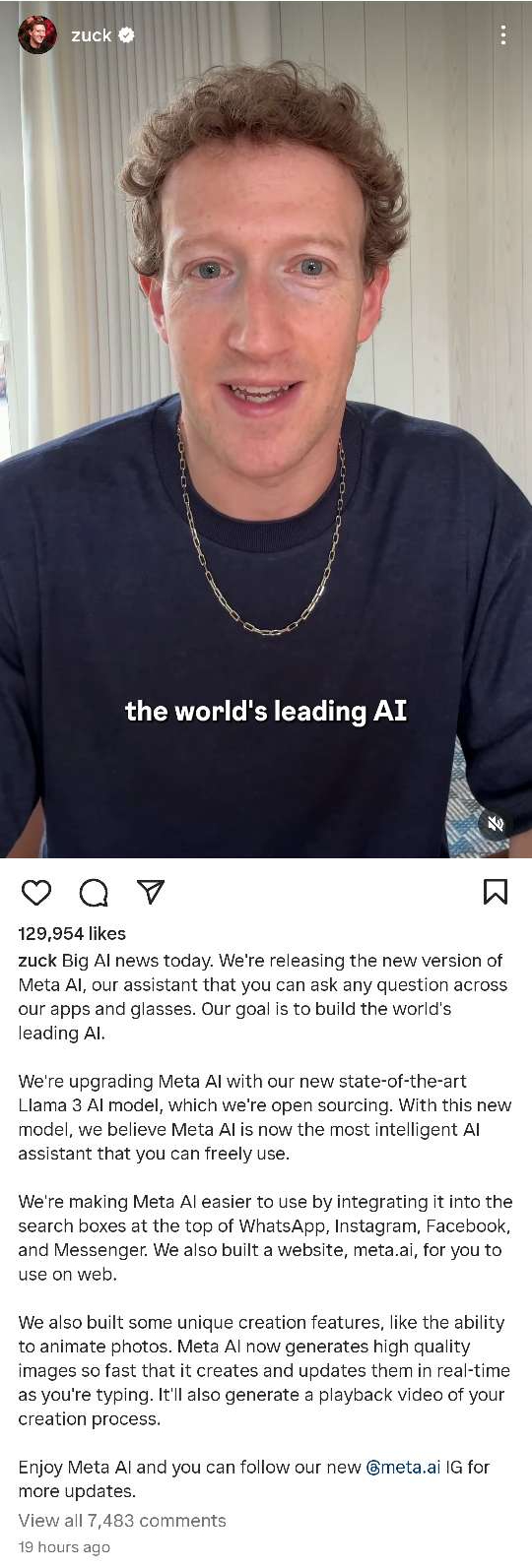 Mark Zuckerberg Says Meta Ai Tops As Free, Ai Smartest Assistant 6 Zuck